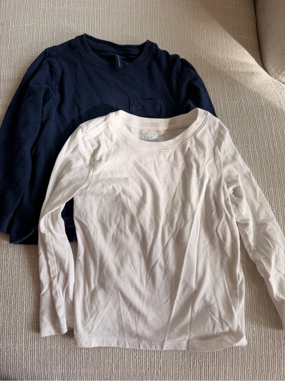 Bundle Janie and Jack Slub Long Sleeve Tee & Cat & Jack white tee 5T